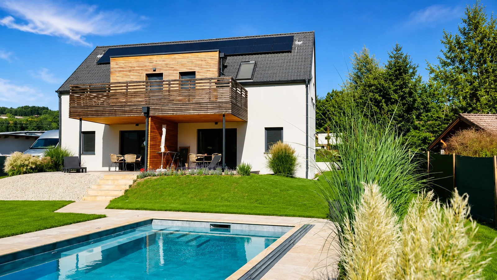 Holiday Relax – Außenansicht Haus mit Pool